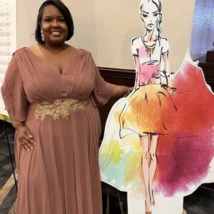 Chic Mauve Dress with Gold Accents